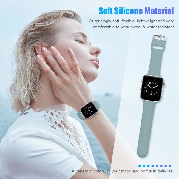 Sportsbånd kompatibelt med Apple Watch iWatch-bånd 42mm 44mmS/M for kvinner, menn,myke silikonremsarmbånd,kaktus