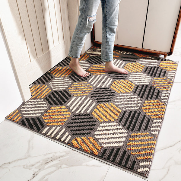 Indendørs dør måtte, hoveddør måtte, maskinvaskbar, superabsorberende, skridsikker indgangsmåtte 80 x 120 cm, grå