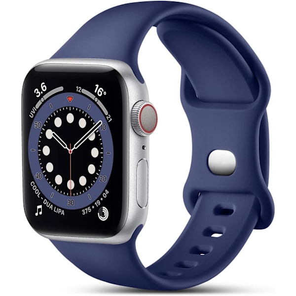 6 kappaleen punottu Solo Loop -yhteensopiva Apple Watch -rannekkeet 44mm 45mm 42mm 49mm naisille ja miehille, säädettävä nailonista valmistettu joustava elastinen urheiluranneke blue 42/44/45/49MM