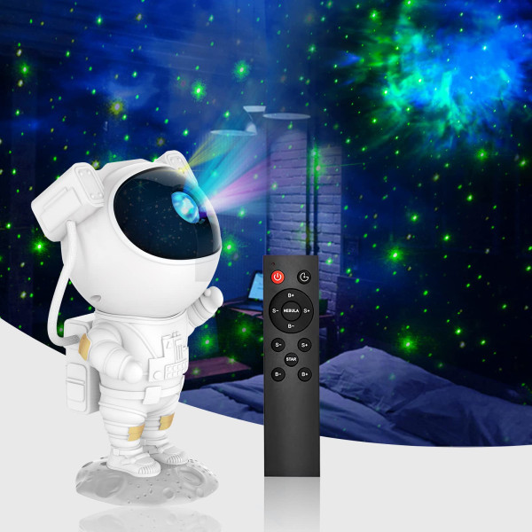 Starry Sky Night Light, Astronaut Star Projector med Nebula, timer och fjärrkontroll Stjärnklar lampa för sovrum, presenter för barn vuxna [Energiklass A]