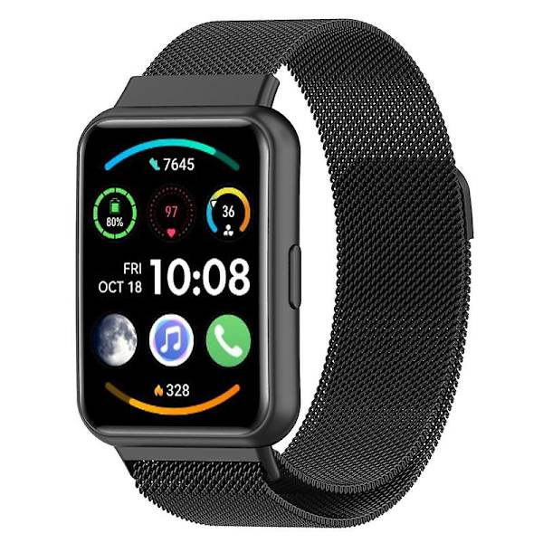 För Huawei Watch Fit 2/Watch Fit 2 Active Milanese Fine Mesh Watch Strap i rostfritt stål