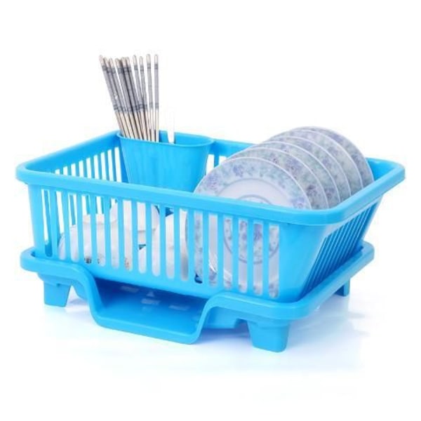 Kjøkkenoppvaskstativ i plast, oppvaskstativ for oppvaskbenk, bestikktørkestativ, oppbevaringsstativ for oppvask