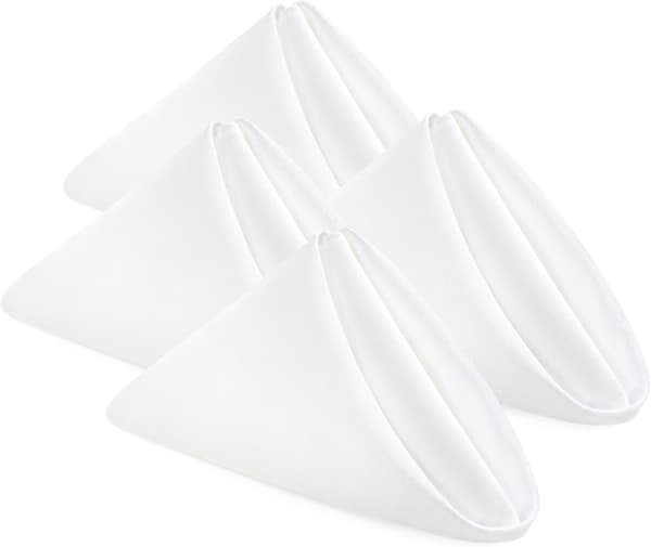 Stofservietter – 24-pak, genanvendelige (hvid, 43 x 43 cm) Sort Hvid