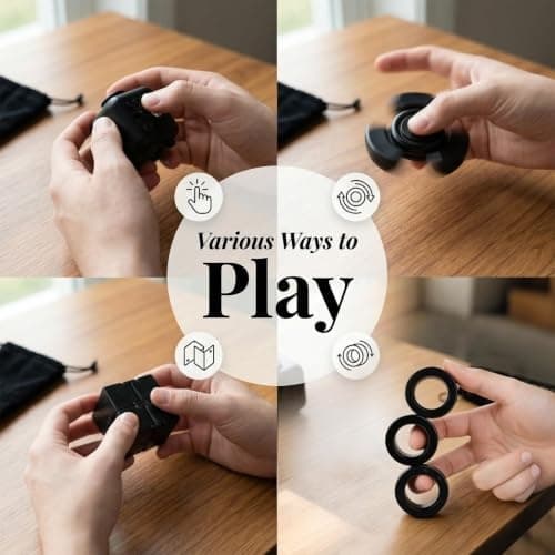 Fidget-legetøj til voksne og teenagere, magnetisk metalspinner til sensorisk emballage i klasseværelset