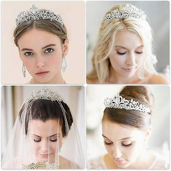 Krystal Kronediamanter Tiara, Tiara Med Rhinestone Kam Til Brude Pageant Proms Bryllup Prinsesse Fester Annive