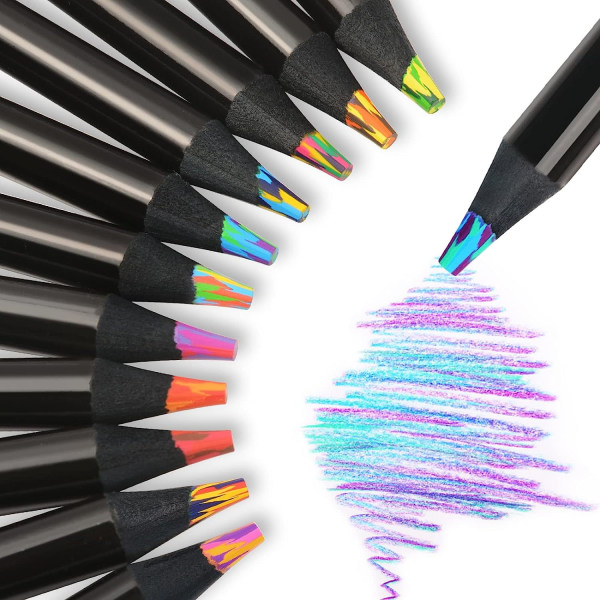 12 färger Rainbow Pennor, Jumbo Rainbow färgpennor för vuxna, flerfärgade pennor för konstritning, färgläggning, skissning