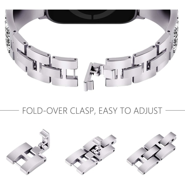 Kompatibel med Apple Watch-armband 42 mm 44 mm 45 mm, damarmband med kristalldiamant, ersättningsarmband för iwatch Series rose gold 42/44/45/49MM