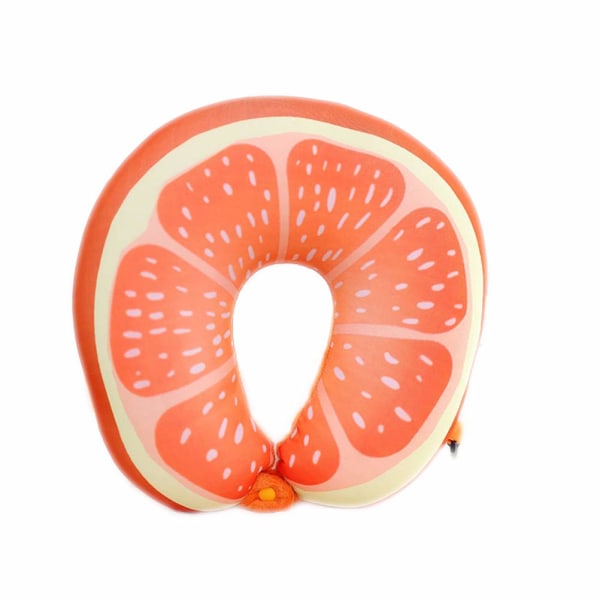 Matkatyynyn kaula U-muotoinen tyynyn hedelmiä lämmin Mukava matkatyyny lentokoneen autojunalle (oranssi)