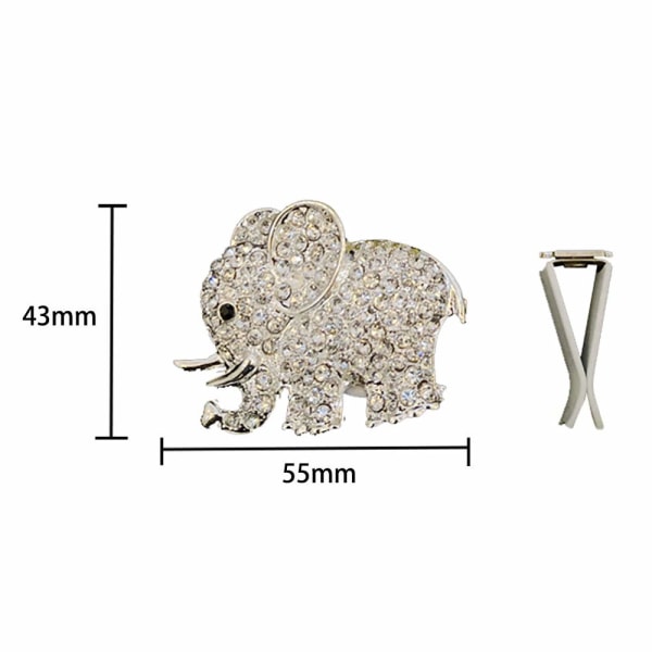 Bling Rhinestone Elephant Air Vent Clips Car Air Freshener Parfyme Clip Aromaterapi Diffuser med duft Bomullspute Bilinteriørdekorasjon