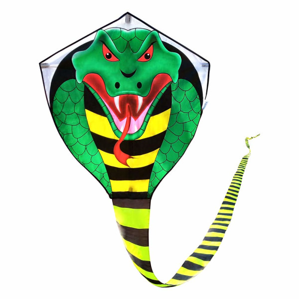 Stor Cobra-drage for voksne Barn Gutter med superlang hale (49 fot), ekstra lett å fly, beste enorme drager for stranden/dragefesten/feltet/parken