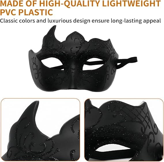 Maskeradmasker för män och kvinnor, svart 1 st black