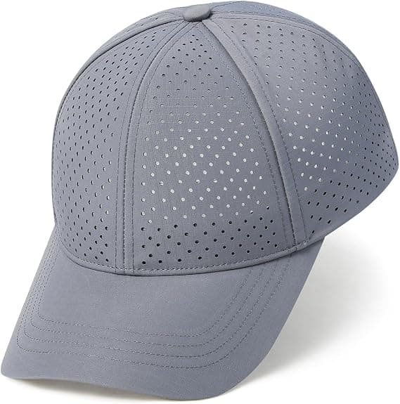 1 stk justerbar solbaseballcaps for menn, pustende snapback laserperforert nettinghatt, grå. gray