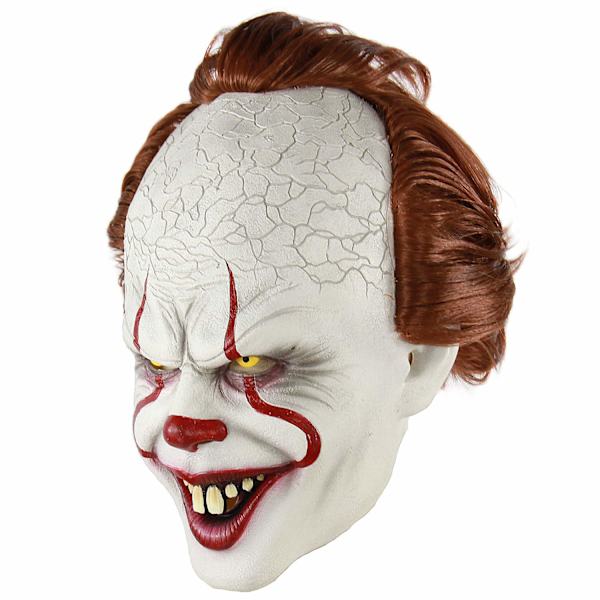 Kauhuelokuvan klovnin lateksimaski, kauhu Halloween -asu rekvisiittamaski, sopii aikuisille
