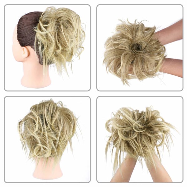 Hairpiece Hair Extension Hestehale med elastisk gummibånd Updo Hestehale Hairpiece Syntetisk Hair Extensions Scrunchies (Lys Blond Blanding Brun Rød)