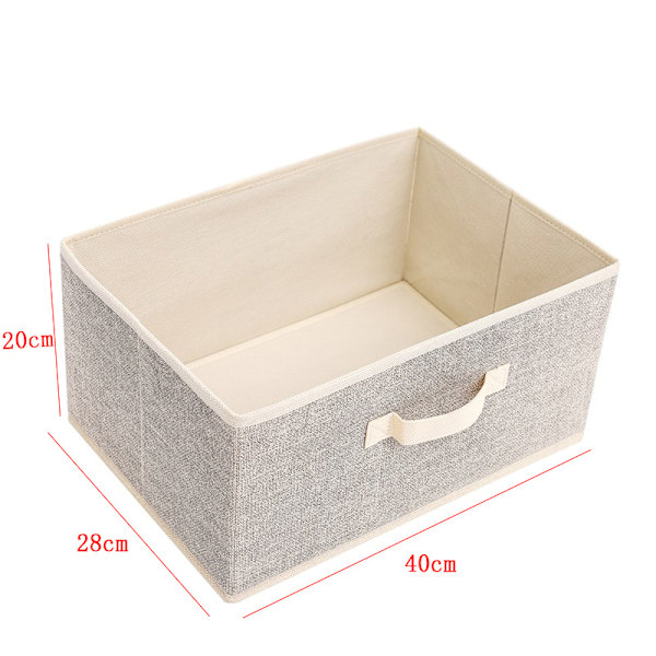 Enkel oppbevaringsboks i non-woven stoff, skuffestil, oppbevaring av diverse ting, firkantet oppbevaringsboks (beige)