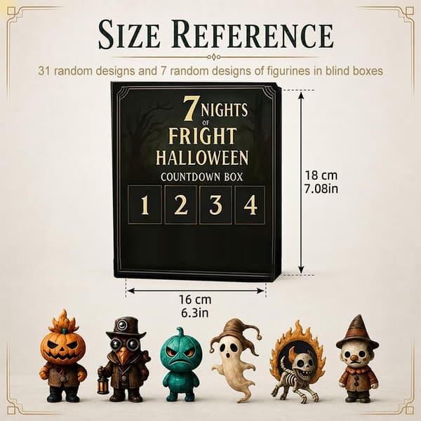 Halloween Nedtællingskalender Blind Boks 7 Nætter Advent Mini Figurer 7