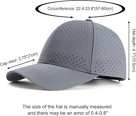 1 stk justerbar solbaseballcaps for menn, pustende snapback laserperforert nettinghatt, grå. gray