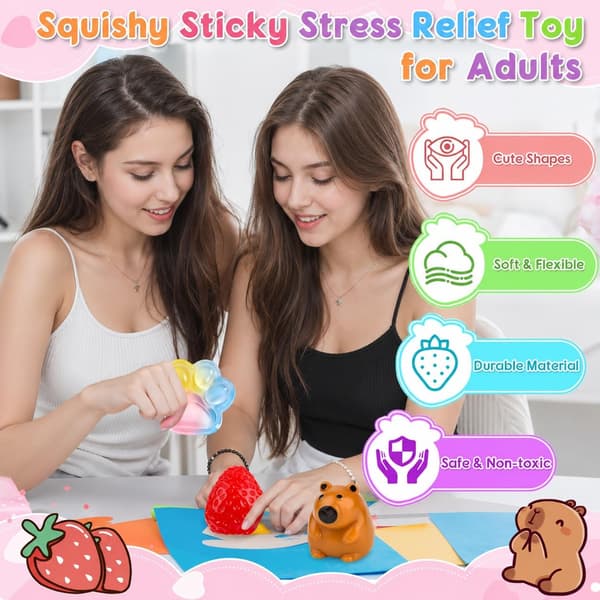 Squishy, 6 stk. Squishy-legetøj, Fufu Squishy Fidget-legetøj til voksne | Blødt klemme-sensorisk stresslegetøj til angstlindring og dekompression Multiple models
