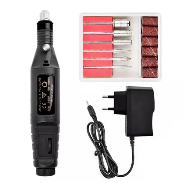 Neglefil med 6 deler (elektrisk) Svart