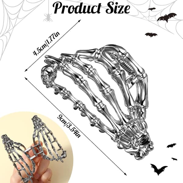 Halloween edderkoppespind metal hårklemme, gotisk-stil legeringsklemme (spøgelseshånd) – perfekt til kvinders cosplay feststyling. ghost hand