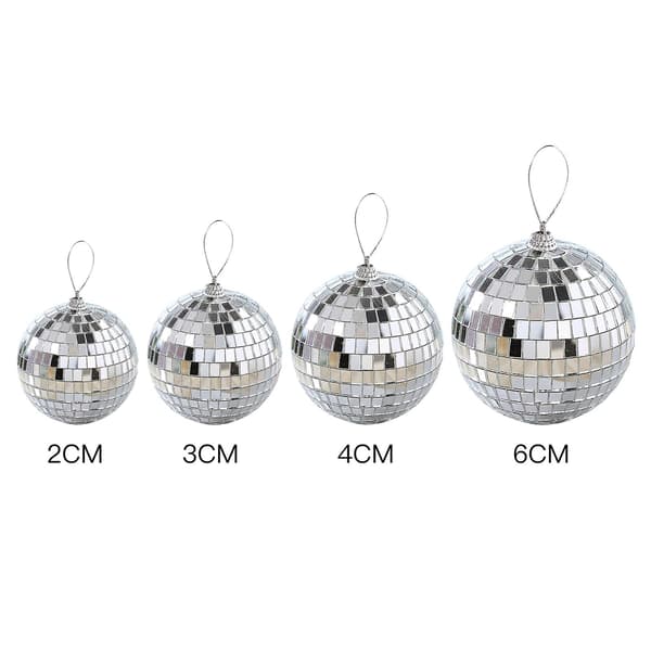24 stk Sølv Disco Speilkule for Festdekorasjon Juletre Bryllup Bursdagsfest Pynt 4cm