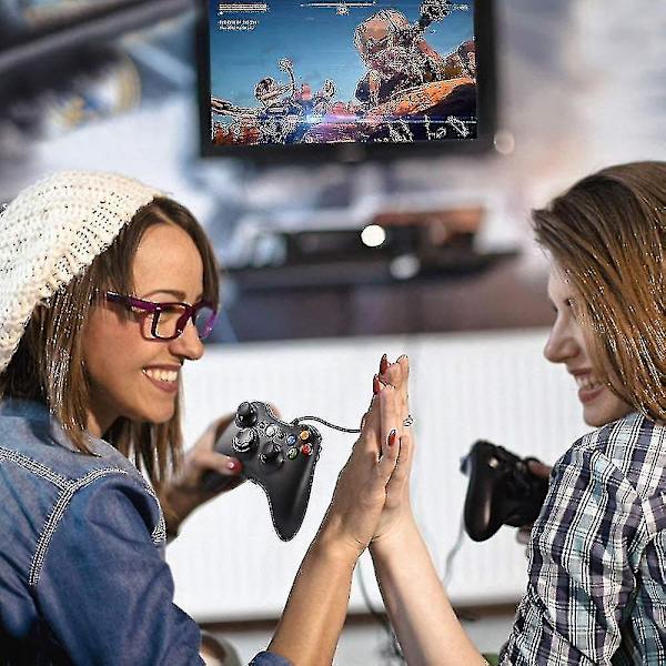 Trådbunden Kontroller, Usb Gamepad För Microsoft Xbox 360/slim/pc (Svart)