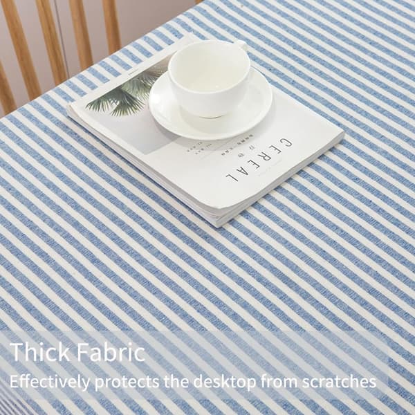 1 stk duk rektangel stripe dusker duk rektangulær støvtett bomullsduk (140*220cm, blå) 140*220cm blue