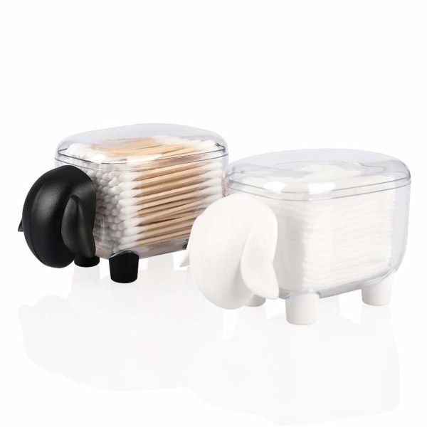 Vatboldholder, Qtip-holder, Qtip-dispenser i akryl, Opbevaringsorganisator til badeværelsesbeholdere, Beholder til Q-tip Swab Floss Makeup (2 stk. får)