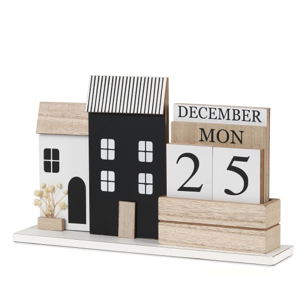 Kalenteri Cube Wooden Desk Perpetual Calendar - Pöytäkalenteri Lohkon suunnittelija Kuukausi Viikko Päivämäärä Näytä puinen kalenteri Ikuinen kalenteri