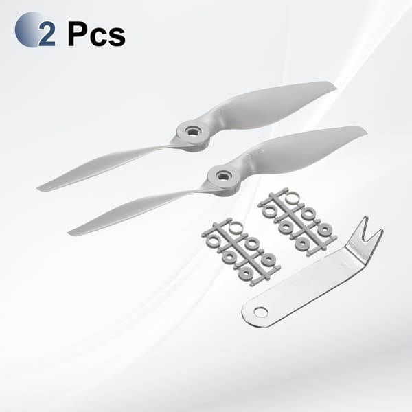 MECCANIXITY 8x6 tommer RC Propeller, 2-bladet Propeller Erstatning Grå Høyhastighets Propeller med Adapterringer og Propellnøkkel for RC Fly 2 8" x 6" 2