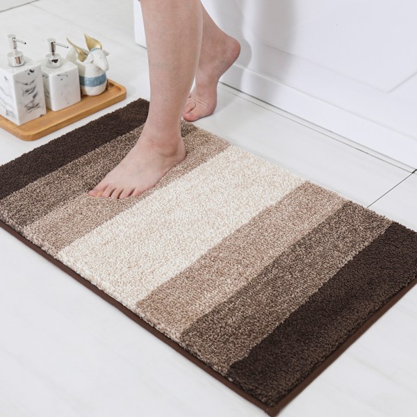 Antiskli gulvmatte, støvtett, superabsorberende teppe, egnet for innendørs og utendørs bruk (50 x 80 cm, gradient brun)