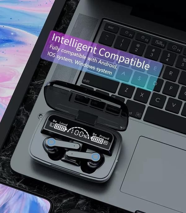 In-ear hodetelefoner alle Samsung Android Iphone trådløse hodetelefoner Svart