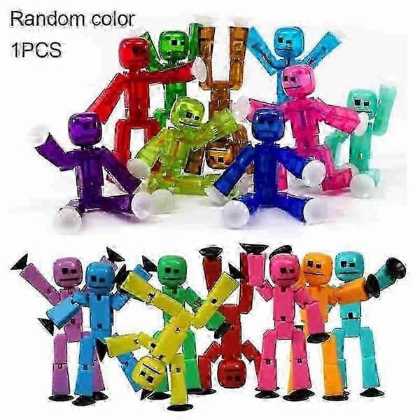 Sugkoppsleksaker Stickman, Deformerbara Klibbiga Robotfigurer, Stresslindrande Actionleksak för Barn
