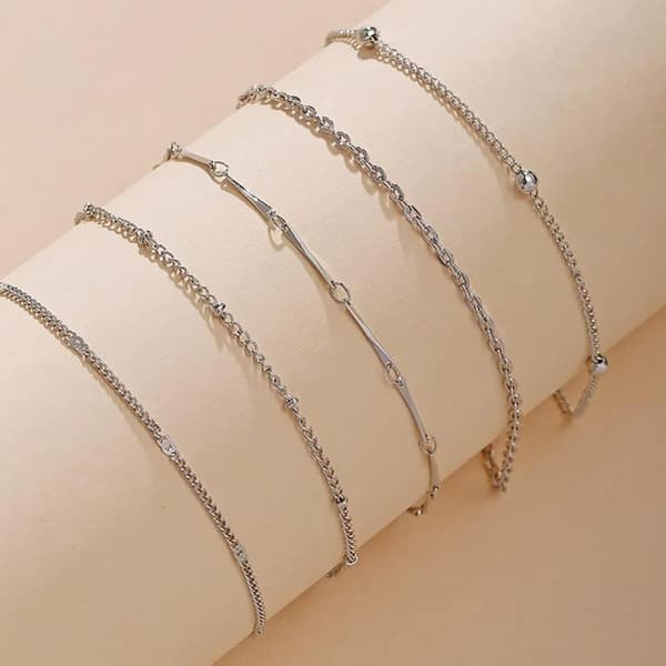 Boho Perle Ankelkæder, Sølv Multilayer Perle Kæde Ankelkæde, Strand Tilbehør Fod Smykker