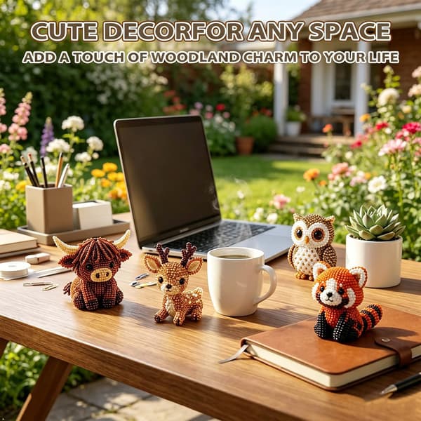 VEEBASY Tiny 3D Perle Dyre DIY Kit, Nemt DIY Perlebroderi Kit med 4 Søde Designs, 3D Perle Dyre Fremstillingssæt til Begyndere og Håndværk