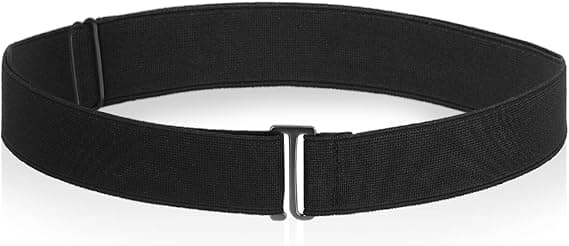 1 stk usynlige belter for kvinner, elastisk belte for kvinner, justerbart elastisk belte med flat spenne, usynlige midjebelter for jeans, bukser, kjoler, svart black