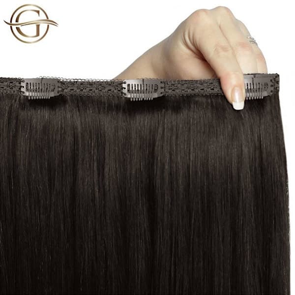 Gold24 Clip on löshår 2# mörkbrun - 60 cm