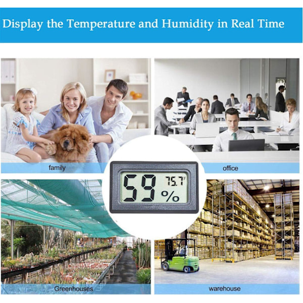 4-pakkaus Mini Digitaalinen Lämpötila Kosteusmittari Mittari Sisätilojen Lämpömittari Hygrometrit LCD-näyttö Fahrenheit (℉)
