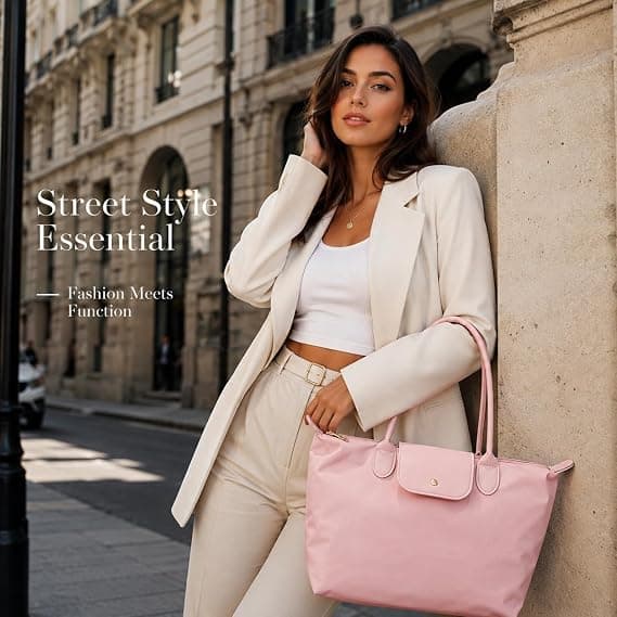 1 stk. stor Oxford-taske til kvinder - Let og foldbart design, pink, 40*14*29cm pink