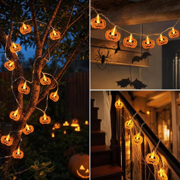 Græskar lyskæde Halloween dekorationer, 3m