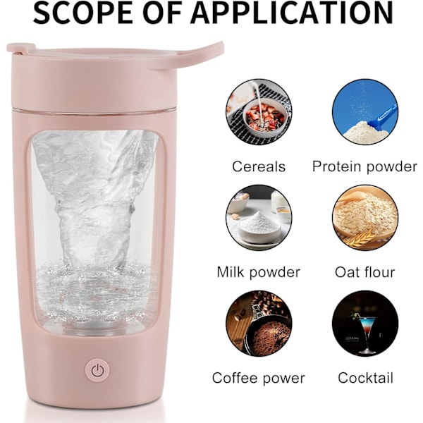 Elektrisk Shakerflaska, Blenderflaskor, Tillverkad med Tritan - BPA-fri - Bärbar Mixerkopp/USB-laddningsbara Shakerkoppar pink