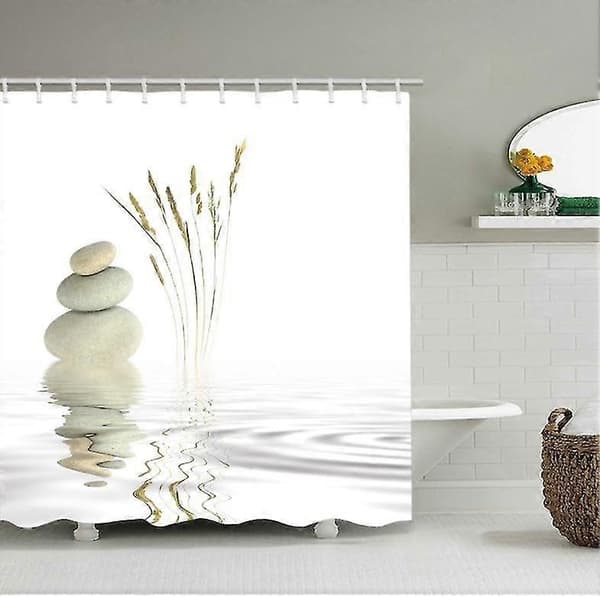 Duschdraperi 120 x 180 cm digitaltryck modern design vattentät tvättbar mögelresistent polyestertyg med krokar ingår