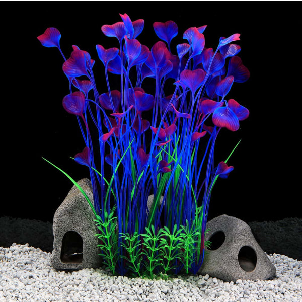 Store akvarieplanter Kunstig plast akvarieplanter Dekorationspynt til alle fisk
