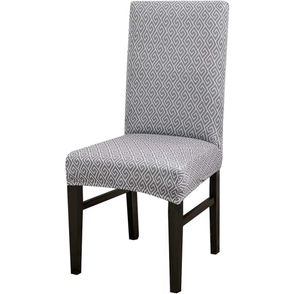 Cover Stretchigt matsalsstolsöverdrag Avtagbara tvättbara stolskydd Sätesöverdrag för matsalsbröllop (grå 06, 2-pack)