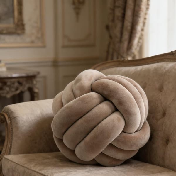 1 stk knutet ballpute, knutet pyntepute til sofa - myk dekorativ pute, rund (mørk khaki, 20 cm) Dark Khaki