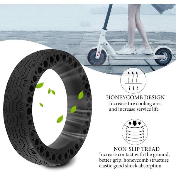 Elektrisk Scooter Massivt Dæk 8,5 Tommer, Scooter Dæk 8 1/2 til Xiaomi Mi 3 Pro 2 M365, Scooter Slangeløst Dæk til Aovopro Pro Megawheels S10, Scooter black