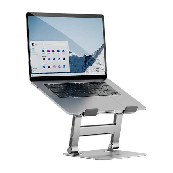 Bærbar computer stand til skrivebord, computer stand til bærbar computer, foldbar bærbar computer stand riser (sølv)