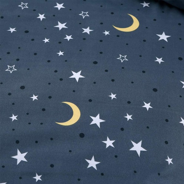 Påsydd laken 90x200cm barnemadrassbeskytter, blå stjerne måne galakse laken -Passer for madrasser opp til 25-27 cm