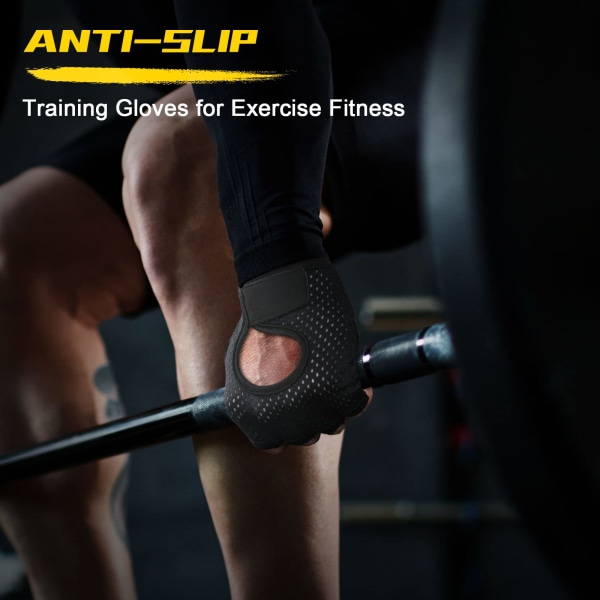 Fitness , andningsbara träningshandskar med mikrofibertyg, halkfria gymhandskar i silikon, styrkelyftshandskar, sporthandskar