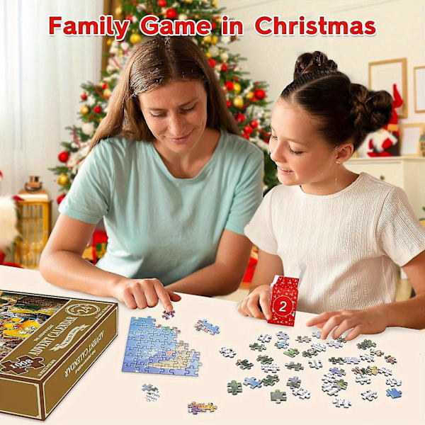 Julpussel Adventskalender Barn Vuxen Pussel 24 Dagar Nedräkning Blind Box Julspel Present B